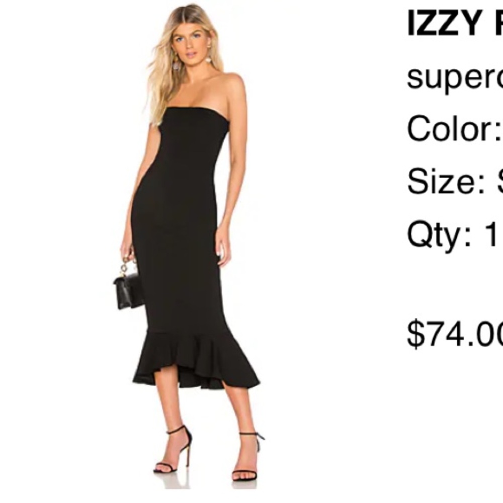 Superdown Revolve Elegant Black Strapless Dress W… - image 1